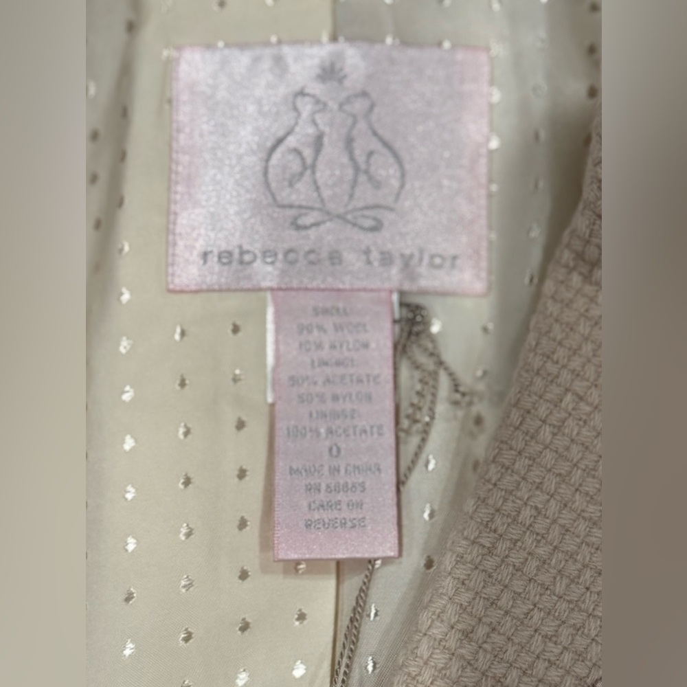 Rebecca Taylor tweed jacket. Light pink wool-blend blazer. Size 0 NWOT - Picture 9 of 9
